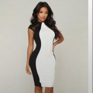 Fashion Nova Black Tie Affair Midi Dress